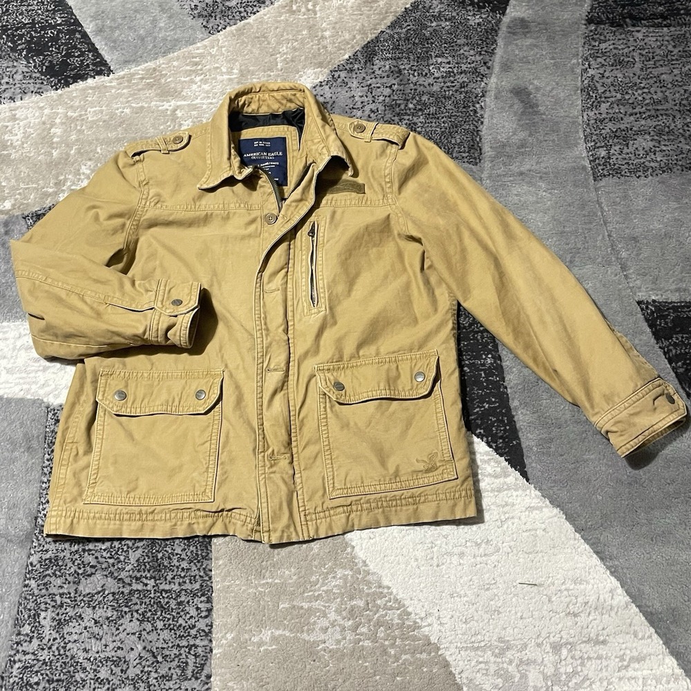 American Eagle Outfitters Chore Jacket Men XL Brown Bomber Work Heavy Coat - Picture 11 of 16